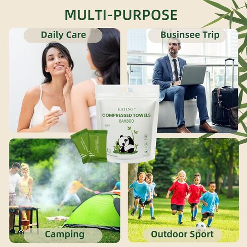قماش غسيل للسفر، 28 قطعة من قماش الغسيل للسفر، أقراص المناشف المضغوطة المحمولة، منشفة وجه فائقة الامتصاص مثالية للتخييم في الهواء الطلق والمشي لمسافات طويلة وصالونات التجميل in Kuwait