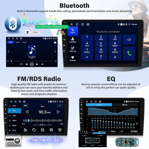 [2+64G] Android 13 Car Stereo for VW Passat B6 B7 CC 2010-2015 with Carplay&Android Auto,10.1 Inch Touch Screen Car Radio with Mirror Link GPS WiFi Bluetooth FM/RDS HiFi+AHD Backup Camera in Kuwait
