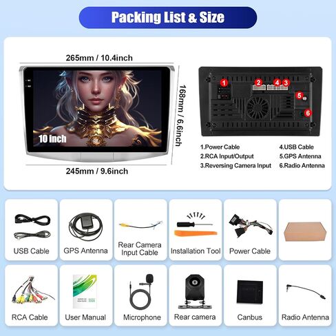 [2+64G] Android 13 Car Stereo for VW Passat B6 B7 CC 2010-2015 with Carplay&Android Auto,10.1 Inch Touch Screen Car Radio with Mirror Link GPS WiFi Bluetooth FM/RDS HiFi+AHD Backup Camera in Kuwait