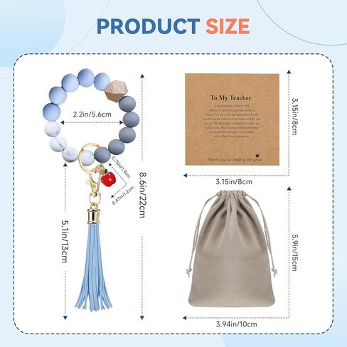 LeftStarer 4Pack معلم الأساور تقديرات بالسيدات للنساء مع بطاقات رسائل شكر من الطالب ، مجوهرات سوار مدرس السيليكون للنساء in Kuwait