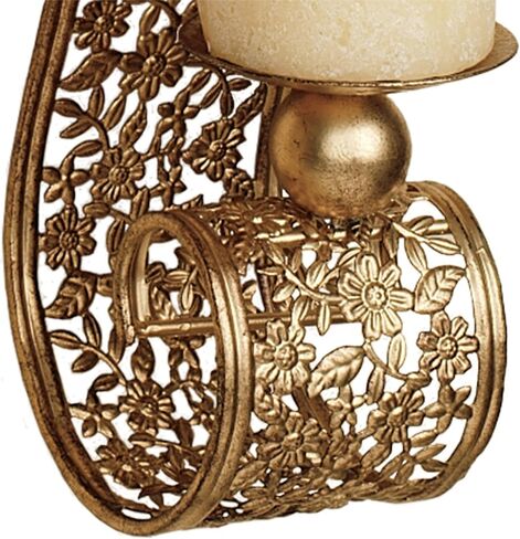 Touch of Class Classic Elegant Scrolling Diandre Metal Wall Sconce Pair - Finished in Antique Bronze - Candle Pair Decor - Set of Two - Floral Vine - 16 Inches High in Saudi Arabia