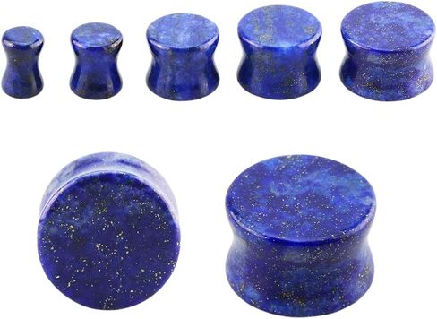 Pierced Owl - Lapis Lazuli Stone Double Flared Saddle Fit Plugs, Sold as a Pair in Saudi Arabia
