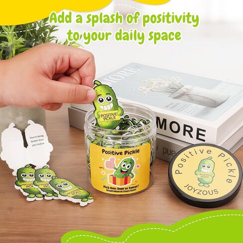 60 Emotional Support Pickle Cards for Kids in Jar, Unique Motivational Encouragement Affirmation Cards, Back to School Gifts,Funny Gifts for 5+ Girls Boys, with Positive Pickle Keychain, Party Favors in Saudi Arabia