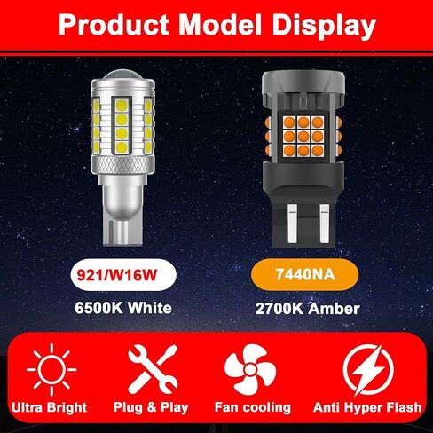 LED Bulbs Replace for Honda Civic 2013-2018 2019 2020 2021 Rear Tail Light, Back Up Light + Brake/Tail Light + Turn Signal Light Combo, Anti Hyper Flash CANBUS Ready, Pack of 6 in Kuwait