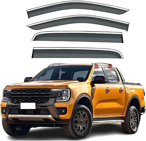 انحراف الرياح الرياح للسيارة لانحراف الرياح من أجل Ranger Raptor T6 MK2-P703 2023 ، تنحرف SHIELD SIDE WINDOW SUN RAIN GURSS in Saudi Arabia