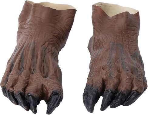 Happyyami Halloween Wolf Foot Cover Wolf Gloves Werewolf Shoe Covers Halloween Costume Accessory 1 Pair in Saudi Arabia
