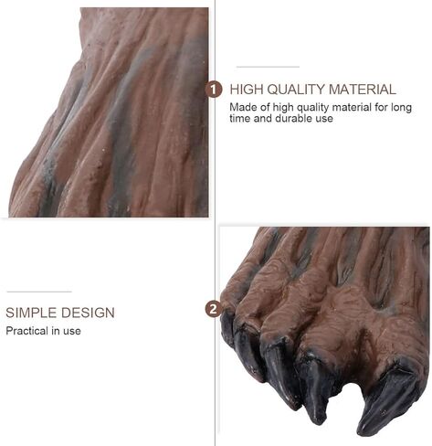 Happyyami Halloween Wolf Foot Cover Wolf Gloves Werewolf Shoe Covers Halloween Costume Accessory 1 Pair in Saudi Arabia