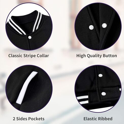 Yousie Girls Kids Stupl Jacket Freece Lightweight Button أسفل سترة بومبر مع جيوب 7-14 سنة in Kuwait