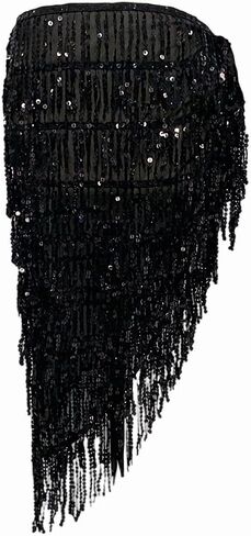 Women's Latin Dance Skirt Training Suit Sexy Sequined Tassel Skirt Professional Belly Dance Hip Scarf in Kuwait