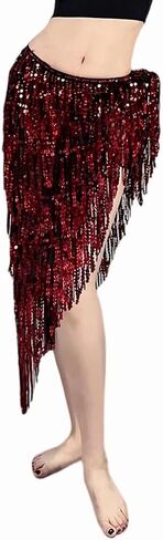 بدلة تدريب على تنورة الرقص اللاتينية النسائية مثيرة تراجع شرابة التنورة المحترفة وشاح الرقص الورك in Kuwait