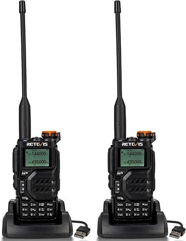 Retevis RA89 Ham Radio Handheld, 10W Dual Band Two Way Radio, Support Chirp, 2500mAh USB-C Charging, IP68 Waterproof, Portable Dual Band Radio with One Key Frequency Match(2 Pack) in Saudi Arabia
