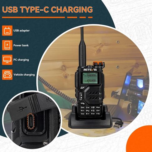 Retevis RA89 Ham Radio Handheld, 10W Dual Band Two Way Radio, Support Chirp, 2500mAh USB-C Charging, IP68 Waterproof, Portable Dual Band Radio with One Key Frequency Match(2 Pack) in Saudi Arabia