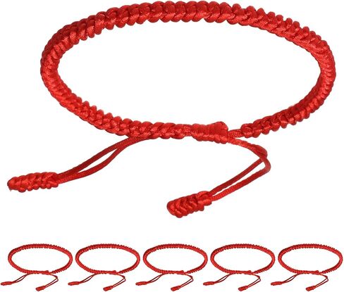 6 Pcs Red Bracelets for Women Adjustable Red Cord Bracelet String Handmade Good Luck Bracelets String Bracelet for Friendship Lovers in Saudi Arabia