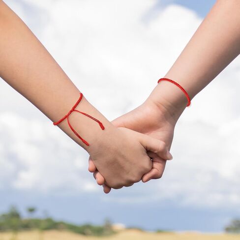 6 Pcs Red Bracelets for Women Adjustable Red Cord Bracelet String Handmade Good Luck Bracelets String Bracelet for Friendship Lovers in Saudi Arabia