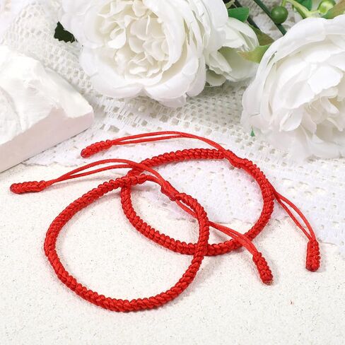 6 Pcs Red Bracelets for Women Adjustable Red Cord Bracelet String Handmade Good Luck Bracelets String Bracelet for Friendship Lovers in Saudi Arabia
