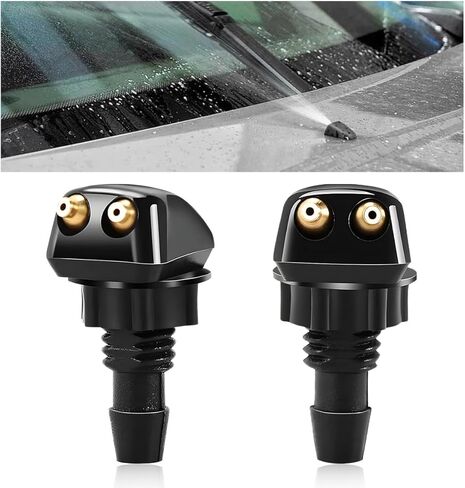 2 PCS فوهات غسالة الزجاج الأمامي ، ورش غسالة الزجاج الأمامي مزدوج الفتحة ، طائرة ، طائرة ، Universal Front Wiper Plasship ، مجموعة استبدال الفوهة لمعظم المركبات in Kuwait