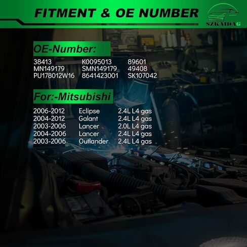 مجموعة موتر الحزام مع بكرة من أجل: -Mitsubishi Eclipse 2006-2012 Galant 2004-2012 ، Lancer 2003-2006 Outlander 2003-2006 2.0L 2.4L OE#38413 MN149179 SMN149179 PU178012W16 in Kuwait