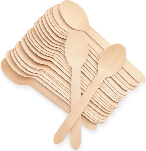 (150 Pcs) Special Edition Compostable Cutlery Set - Disposable Wooden Cutlery Set - Alternative to Plastic, Eco Friendly, Biodegradable, 50 Each Wooden Spoons, Knives, Forks Disposable Utensils Set in Saudi Arabia