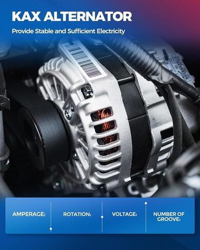 KAX New Alternator,110Amp Automotive Alternator fit for 2001-2004 Santa Fe, 1999-2004 Sonata 2.5L, 2001-2004 Optima 2.5L, 2003-2004 Tiburon 2.7L, 2001-2004 Magentis 2.5L,Replace OEM 11020 11015 in Saudi Arabia