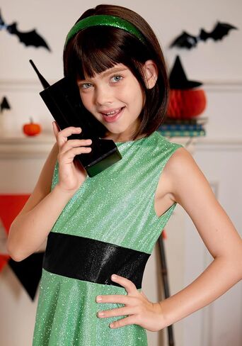 Halloween Girls Sleeveless Mini Dress 3PCS Holographic Glitter Sparkly Shiny Metallic Costume 4-12 Years in Saudi Arabia