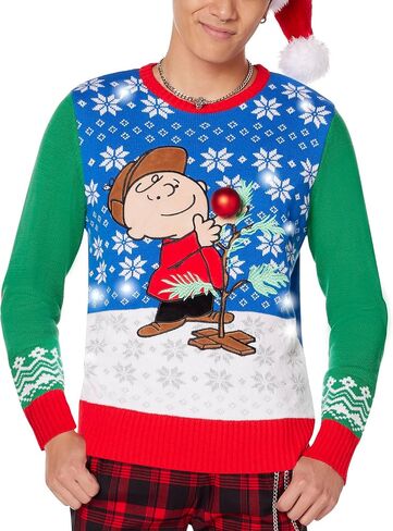 Spencer’s Peanuts Light-Up Charlie Brown Tree Ugly Christmas Sweater | Light-Up Christmas Sweater in Saudi Arabia