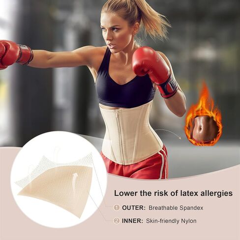 SHAPERX Waist Trainer for Women Tummy Control Workout Waist Cincher Corset Hourglass Body Shaper Zipper and Hooks in Saudi Arabia