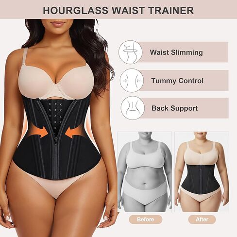 مدرب الخصر Shaperx للنساء السيطرة على التمرين الخصر Cincher Corset Hourglass Body Shaper Shipper and Hooks in Kuwait