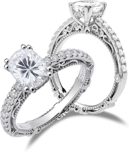 DovEggs 2ct 6x8mm Cushion Cut Vintage Moissanite Engagement Ring Solitaire 14K Gold QUALITY Sterling Silver Wedding Anniversary Ring Engagement Rings for Women in Kuwait