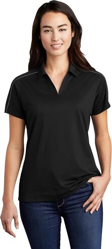 SPORT-TEK Women's Micropique Sport-Wick Piped Polo | Ladies Short Sleeve Collared Shirt, Athletic Fit Top for Work & Golf in Saudi Arabia