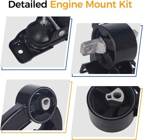 PAROD 4PCS Engine Motor Mount Fit for 2008-2010 Chrysler Town & Country, 2008-2010 Dodge Grand Caravan, 2009-2010 VW Routan 4.0L V6 Replace# A5654 A5525 A5480 A5493 in Saudi Arabia