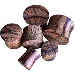 PAIR of Unique Batik Wood Organic Saddle Plugs - Tunnels - Gauges - Body Jewelry in Saudi Arabia