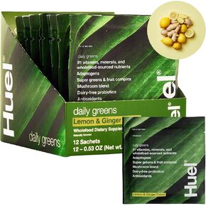Huel Daily Greens | Superfood Greens Powder | 91 Vitamins, Minerals, and Wholefood-Sourced Ingredients | Adaptogens, Antioxidants, Gut-Friendly Probiotics | 30 Servings in Saudi Arabia