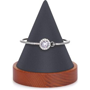 Conical Bracelet Bangle Watch Holder with Wooden Base Exquisite Size for Vendors Exhibit Trade Shows Retail Stores (Gray) in Saudi Arabia