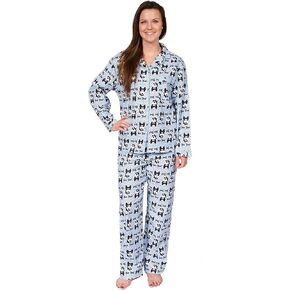 Leisureland Women's Cotton Flannel Long Sleeve Pajama Set ، PJS Sleepwear in Kuwait