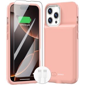 Battery Case for iPhone 16(6.1"), Fast Charging Case Charger 8500mAh Ultra-Slim Lightweight Powerful 15W Battery Pack Rechargeable Anti-Fall TPU Juice Box for iPhone 16 Charging Case(6.1") Blue in Kuwait