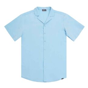 Capelle Miami Men's Short Sleeve Tailored Fit Button-Down Shirt - Blue Azure in Saudi Arabia