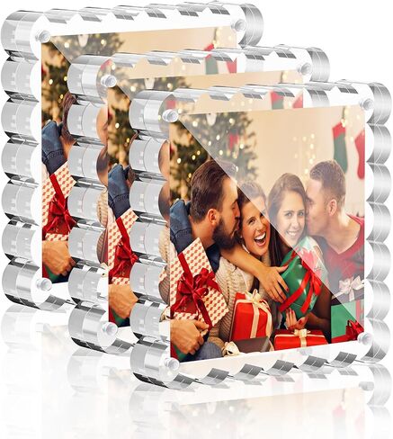 إطارات صورة Acrylic Helplex 5 × 5 ، 3 حزمة إطارات لوسيت مغناطيسية واضحة ، 20 ٪ أكثر سمكا 12+12 مم ، وتصميم اسكالوبيد قائم بذاته لسطح المكتب in Kuwait