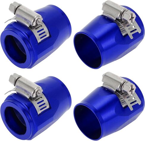 AN14 Hose Finisher Clamp/Rubber Hoses End Finisher for Oil Fuel Tube/Durable Aluminum Alloy/4 Pcs Blue in Saudi Arabia