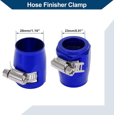 AN14 Hose Finisher Clamp/Rubber Hoses End Finisher for Oil Fuel Tube/Durable Aluminum Alloy/4 Pcs Blue in Saudi Arabia