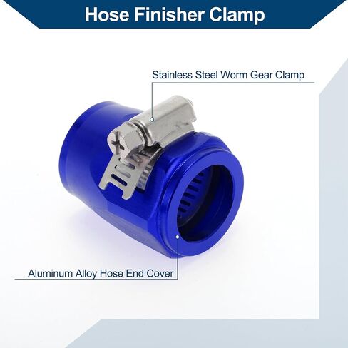 AN14 Hose Finisher Clamp/Rubber Hoses End Finisher for Oil Fuel Tube/Durable Aluminum Alloy/4 Pcs Blue in Saudi Arabia