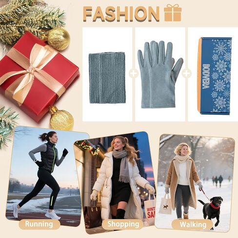 Winter Fingerless Gloves for Women,Warm Suede Gloves Knit Arm Warmers Wrist Mittens for Cold Weather in Kuwait