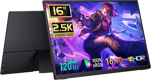 شاشة محمولة 17.3 بوصة 4K، 500 شمعة في المتر المربع 3840 * 2160p 100% Adobe RGB شاشة السفر مع مسند مدمج ومكبرات صوت، شاشة كمبيوتر محمولة، شاشة خارجية للكمبيوتر المحمول Xbox Switch PS4/5 in Kuwait