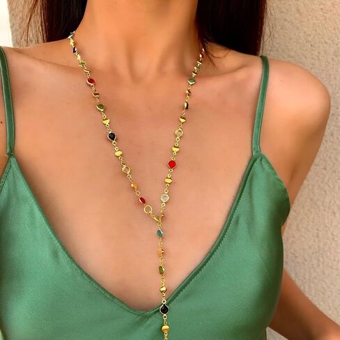 1PC Bar-Chain Necklace for Women, Y-Shaped Chains, Dainty Layered Jewelry, Long Chain Necklace for Prom and Special Occasions, Fashion Accessory for Women's Fashion in Saudi Arabia