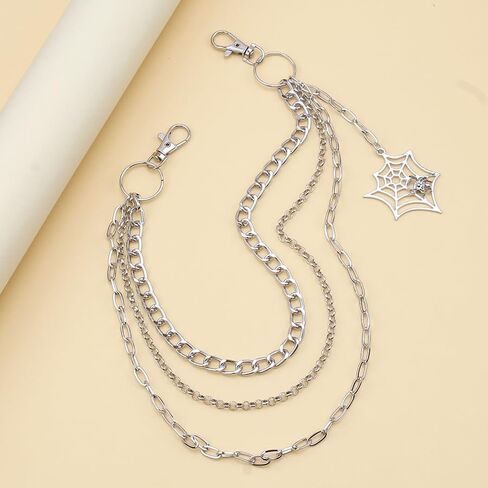 Longita Pants Chain for Men Jean Chains for Women Y2K Star Jean Pocket Chain for Pants Biker Hip Punk Chains Silver Y2K Jewelry for Women Accessory Trendy Fashion for Music Festival Concert Cosplay in Saudi Arabia