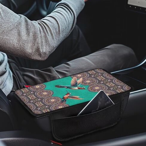 Metal-Like Dog Paw Print Car Armrest Cover Washable Middle Console Cover Scratch-Resistant Armrest Seat Box Cover Protector Auto Armrest Pad Universal for Most Vehicle SUV Truck Car in Saudi Arabia