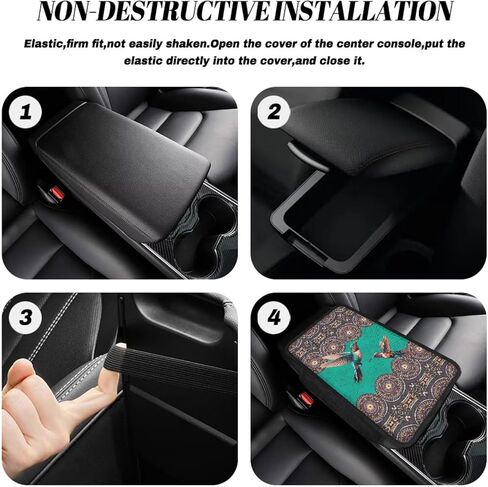 Metal-Like Dog Paw Print Car Armrest Cover Washable Middle Console Cover Scratch-Resistant Armrest Seat Box Cover Protector Auto Armrest Pad Universal for Most Vehicle SUV Truck Car in Saudi Arabia
