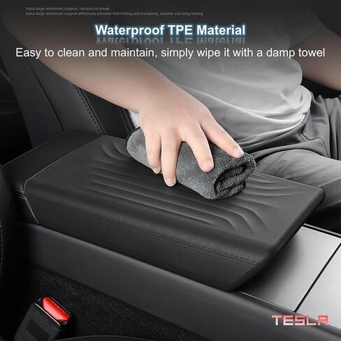 تغطية مسند ذراع TPE متوافق مع Tesla Model Y 2025 2026 Juniper ، واقي راحة ذراع وحدة التحكم في مركزية غير مركزية ، وملحقات وحدة التحكم المركزية لـ 2025+ طراز تحديث Y Juniper in Kuwait