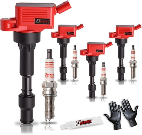 4pcs تم ترقية حزمة ملف الإشعال وتوصيل شرارة Iridium متوافق مع 2016-2021 Hyundai Elantra Kona Sonata Hybrid V-Eloster Kia Forte Optima Hybrid Soul 2.0L L4 يحل محل UF816 93175 in Kuwait