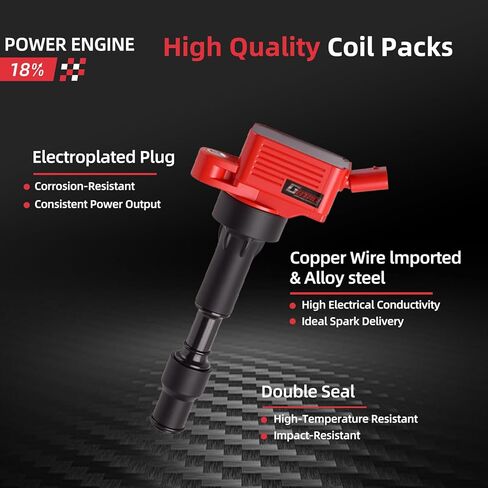 4pcs تم ترقية حزمة ملف الإشعال وتوصيل شرارة Iridium متوافق مع 2016-2021 Hyundai Elantra Kona Sonata Hybrid V-Eloster Kia Forte Optima Hybrid Soul 2.0L L4 يحل محل UF816 93175 in Kuwait