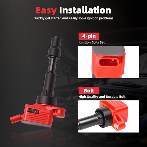 4pcs تم ترقية حزمة ملف الإشعال وتوصيل شرارة Iridium متوافق مع 2016-2021 Hyundai Elantra Kona Sonata Hybrid V-Eloster Kia Forte Optima Hybrid Soul 2.0L L4 يحل محل UF816 93175 in Kuwait